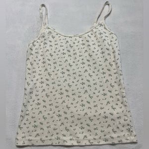 Brandy Melville Green Floral Tank